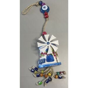Turkey, Bodrum, Ceramic greek mill souvenir Handmade Beads Evil Eye Decor Hangs